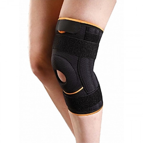 Stabilizátor kolenného kĺbu z perforovaného neoprénu s flexibilnými výstuhami